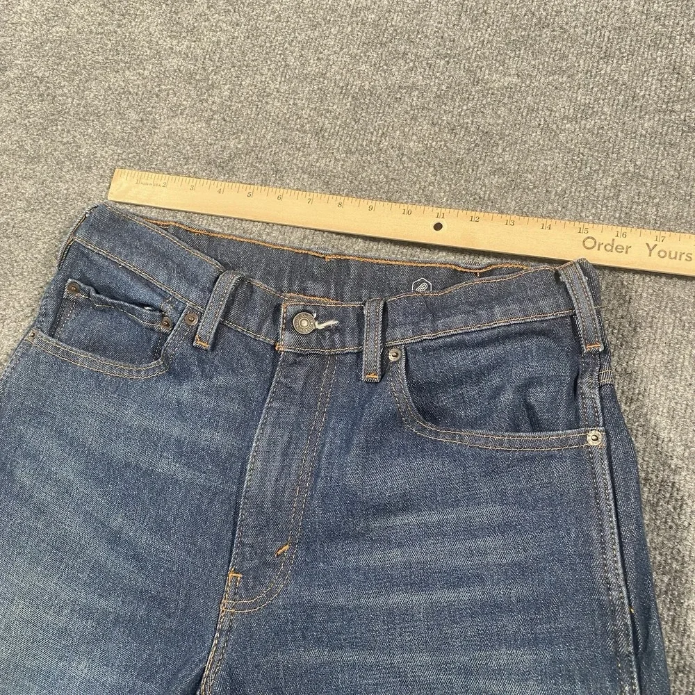 Levis Western Fit Cowboy Denim Blue Jeans Mens 33x30 Faded Whiskered Strong
